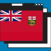 The Manitoba flag in a website window.