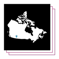 Map of Canada with location marker near Calgary