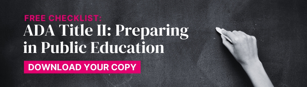 free checklist ADA title II preparing in public education download your copy 